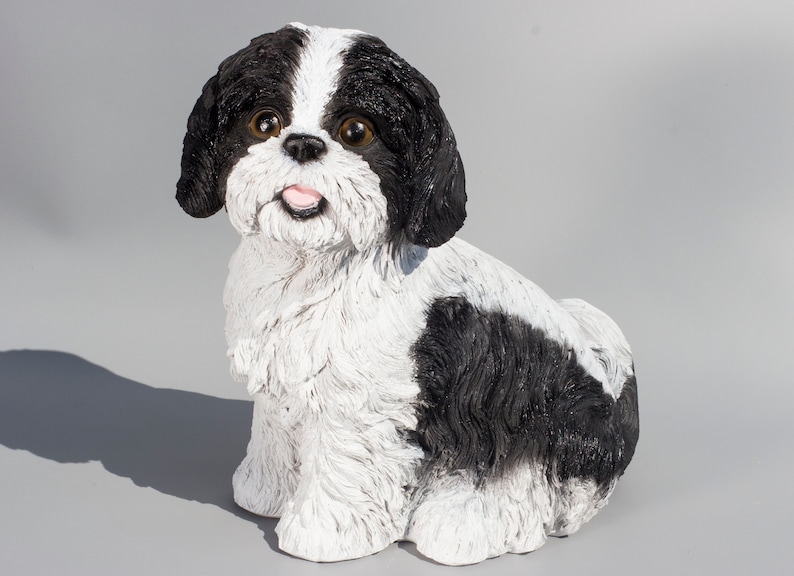 Shih Tzu Garden Statue sitting Dog Figurine sculpture Pet - Etsy