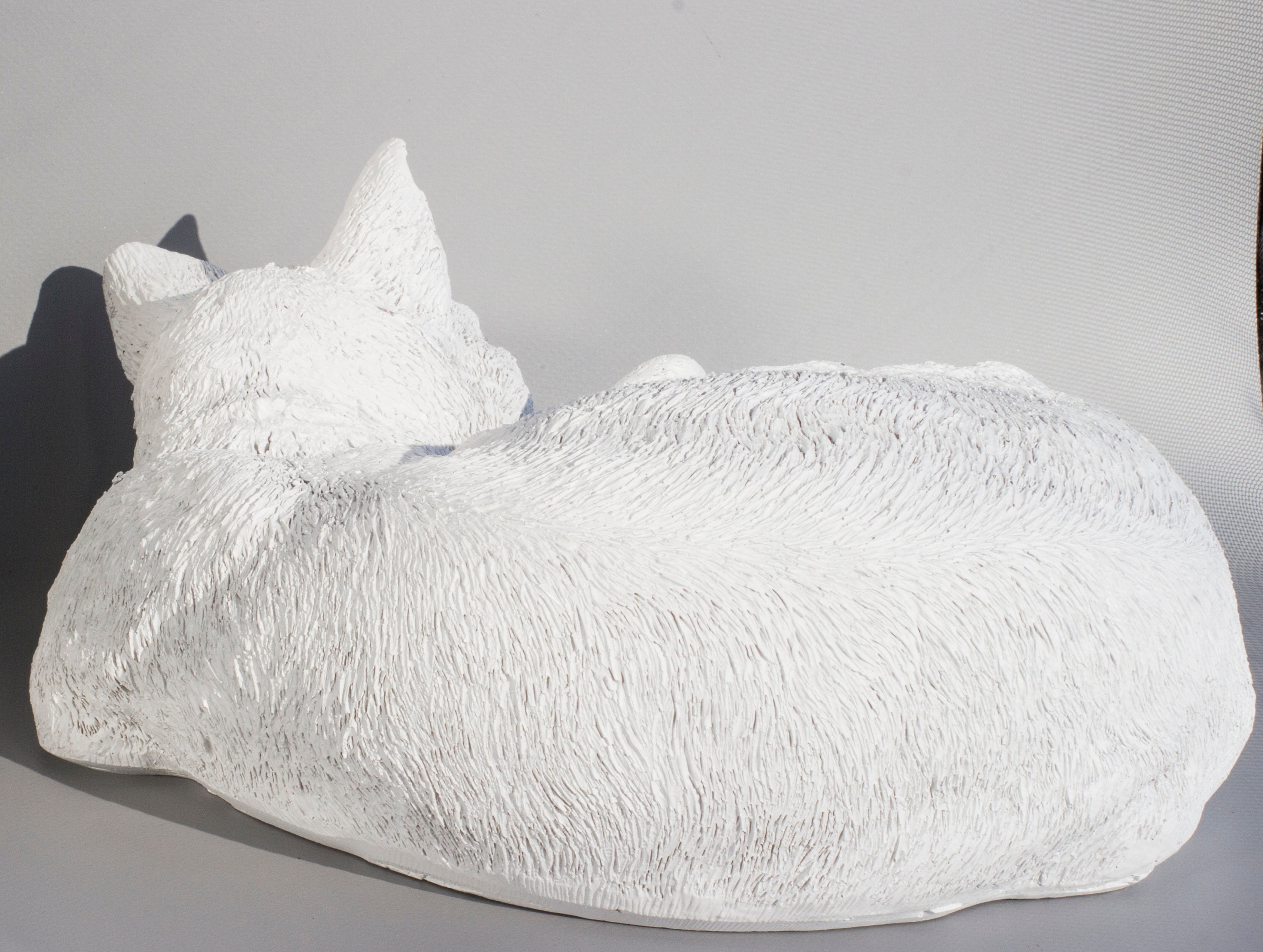 White Cat Urn sleeping Cat Memorial Statue cremation Urn for Etsy
