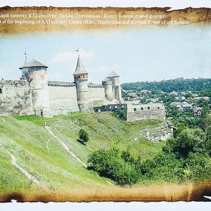 Ukraine Souvenir *Postkarte Altes Schloss *Ukrainische Stadt Real Photo *Reisekartengeschenk *Russland Geschichte *Kamenets Podolsky *Türkische Festung