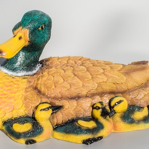 Estatua de pato para jardín * Figura de ánade real * Escultura de pájaro salvaje * Decoración de patito * Adorno grande para exteriores * Animal de estanque realista * Regalos familiares para el césped