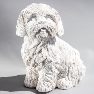 Maltese Statue Unpainted *Dog Memorial Ready to Paint *Garden Sculpture Pet *Funeral Keepsake Decor *Bolonka Figurine *Unique Sympathy Gift