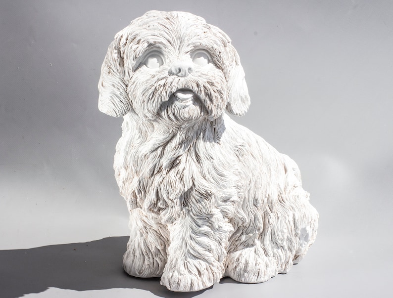 Maltese Statue Unpainted dog Memorial Ready to Paint garden Etsy
