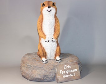 Marmot Urn Human Remains *Cremation Memorial Statue Ashes Holder *Burial Wildlife Animal Artistic Keepsake *Remembrance Funeral Box Outdoor