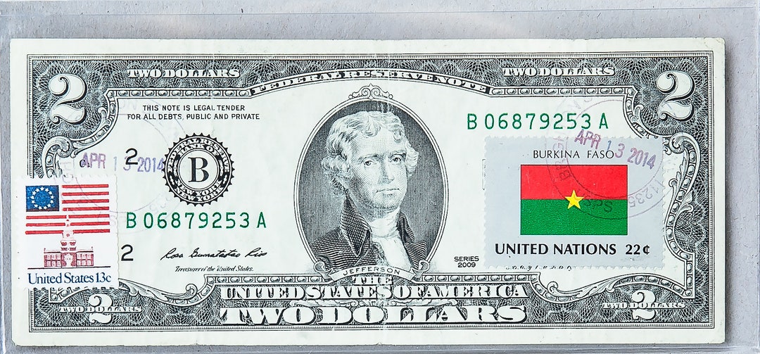 2 Dollar Bill paper Money two Dollar Note currency Gem Uncirculated