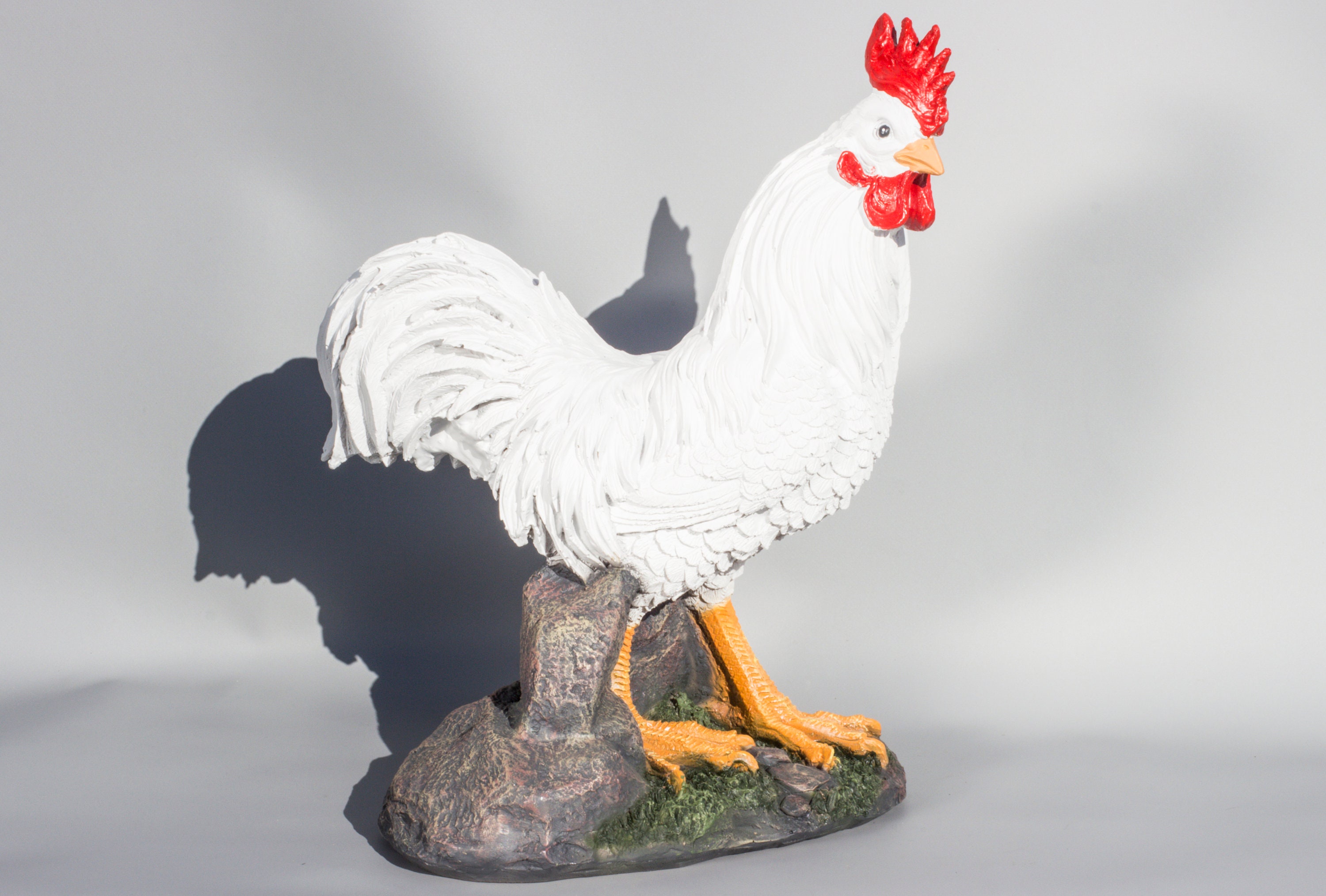 Large Rooster Statue Chicken Sculpture Bird Figurine Decor Etsy