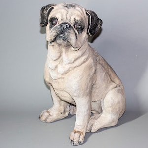 Pug Urn *Cremation Statue Dog Ashes *Pet Memorial Custom Paint *Animal Loss Burial Keepsake *Unique Funeral Casket *Tribute Remembrance Gift