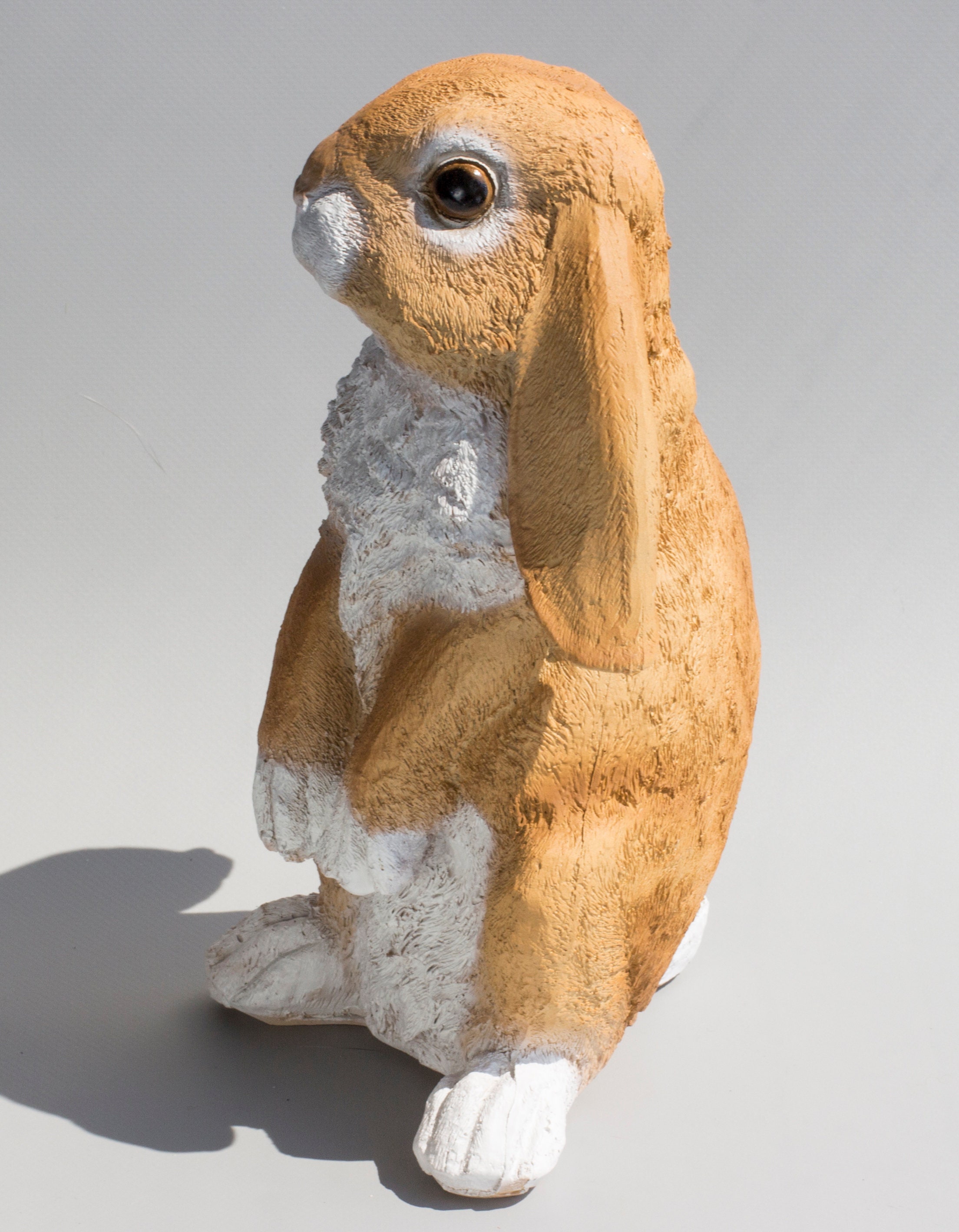 Brown Rabbit Statue *lop Eared Bunny *standing Hare Figurine *keepsake ...