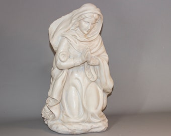 Our Lady Statue *Virgin Mary Figurine *White Religious Sculpture *Madonna Praying *Holy Mother God Kneeling *Devotional Decor Christian Gift