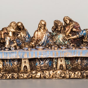 Last Supper Statue *Lords Supper *Jesus Christ Sculpture *Christian Table Decor *Devotional Easter Gifts *Holy Father Religious Figurine Art