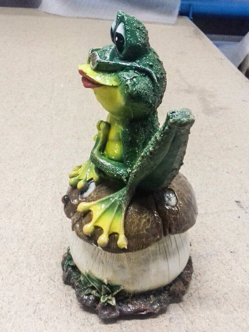 Statue Frog garden Toad green Frog Sculpture feng Shui Etsy