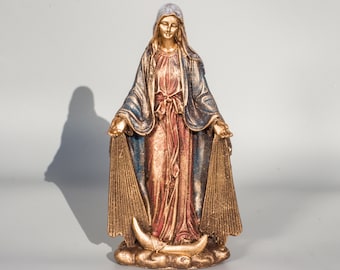 Estátua da Mãe Santíssima * Estatueta da Madonna * Escultura de Nossa Senhora * Virgem Maria * Decoração religiosa do Santo Altar * Presentes devocionais cristãos para mulheres