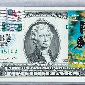 Francobollo da due dollari *Carta moneta USA *Banconote da 2 dollari *Federal Reserve Bank *Banconote in valuta *Banconote Gem Unc *Decorazione farfalla *Regali per la mamma rari