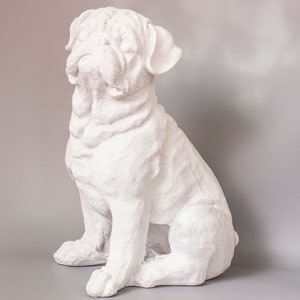 Pug Dog Urn for Ashes Unpainted *Pet Memorial Statue Ready to Paint *Burial Cremation Sculpture *Funeral Casket *Keepsake Gift Outdoor Decor