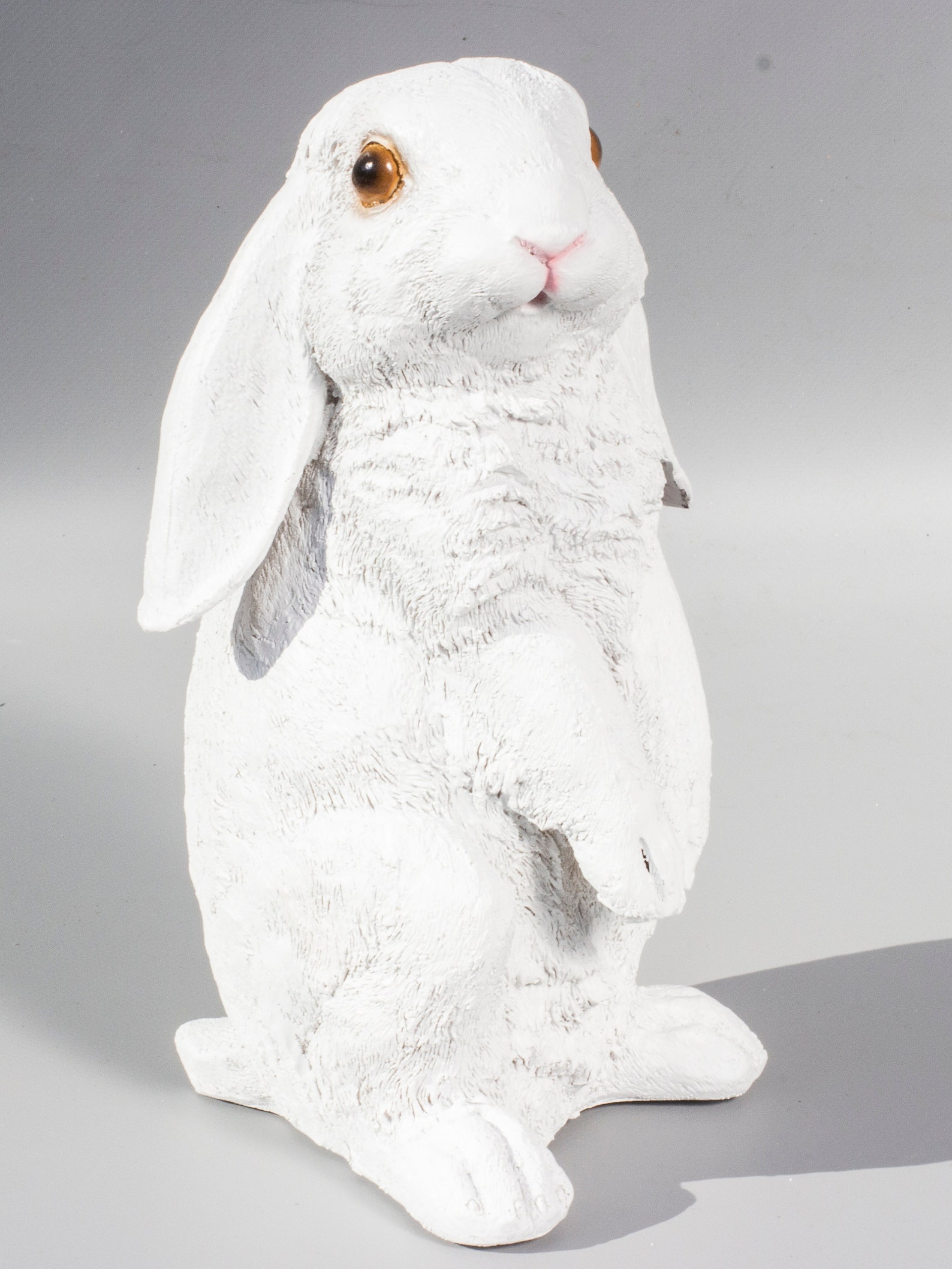 White Rabbit Statue Lop Eared Bunny Wildlife Sculpture Etsy