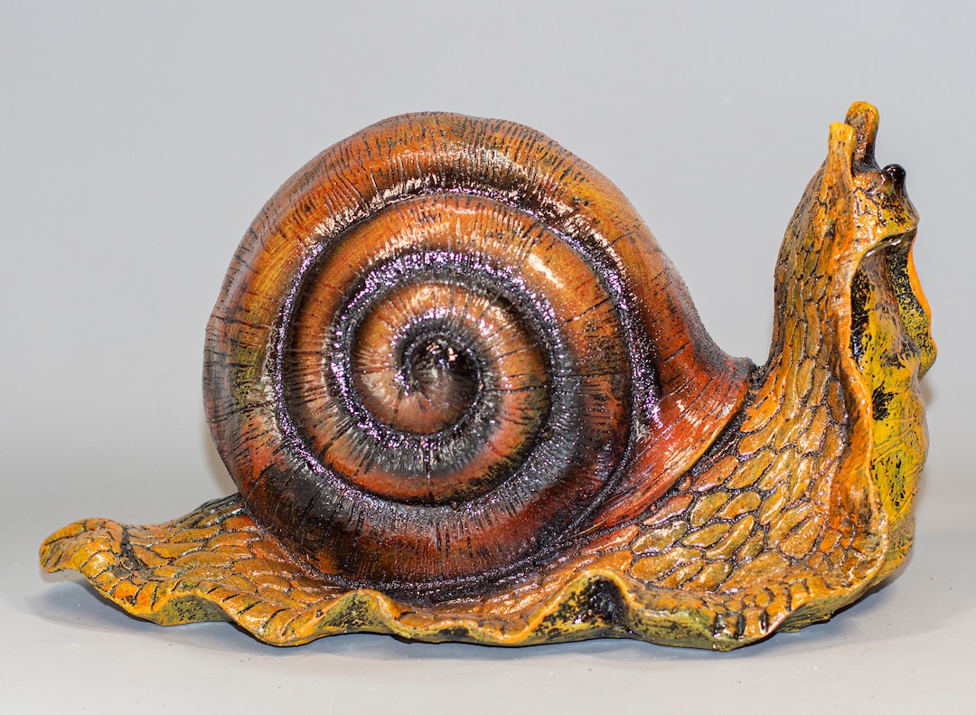 Snail Statue Snail Statue *garden Sculpture Slug *cochlea Figurine *large Flowerbed ...