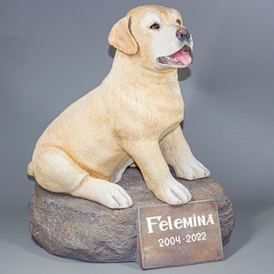 Labrador Urn *Cremation Statue Pet Ashes Holder *Dog Memorial Stone Unusual *Burial Keepsake Sculpture Home Outdoor *Animal Funeral Tribute