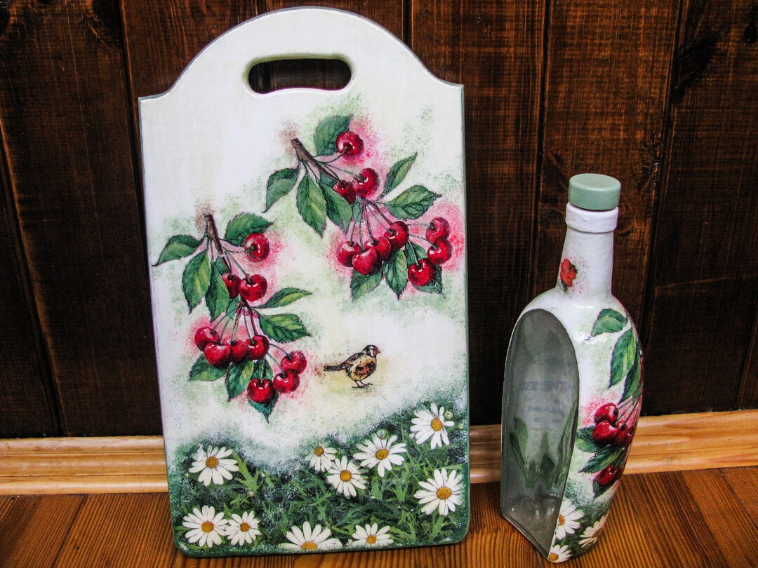 Cutting Board Handmade chopping Board Handle decoupaged Etsy