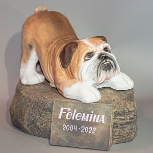 English Bulldog Urn *Cremation Statue Pet Ashes *Dog Memorial Stone Custom Paint *Burial Funeral Keepsake *Animal Remembrance Casket Large