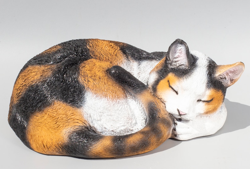 Sleeping Cat Statue cat Memorial Garden outdoor Figurine Etsy