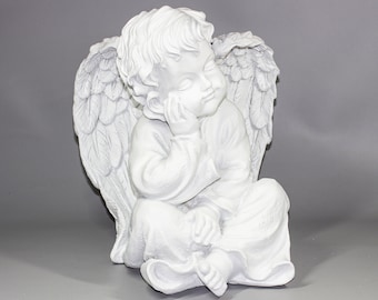 Graveside Memorial *Mourning Angel Statue *Religious Keepsake Grief Sculpture *Cemetery Figurine Cherub *Christian Funeral Remembrance Gifts