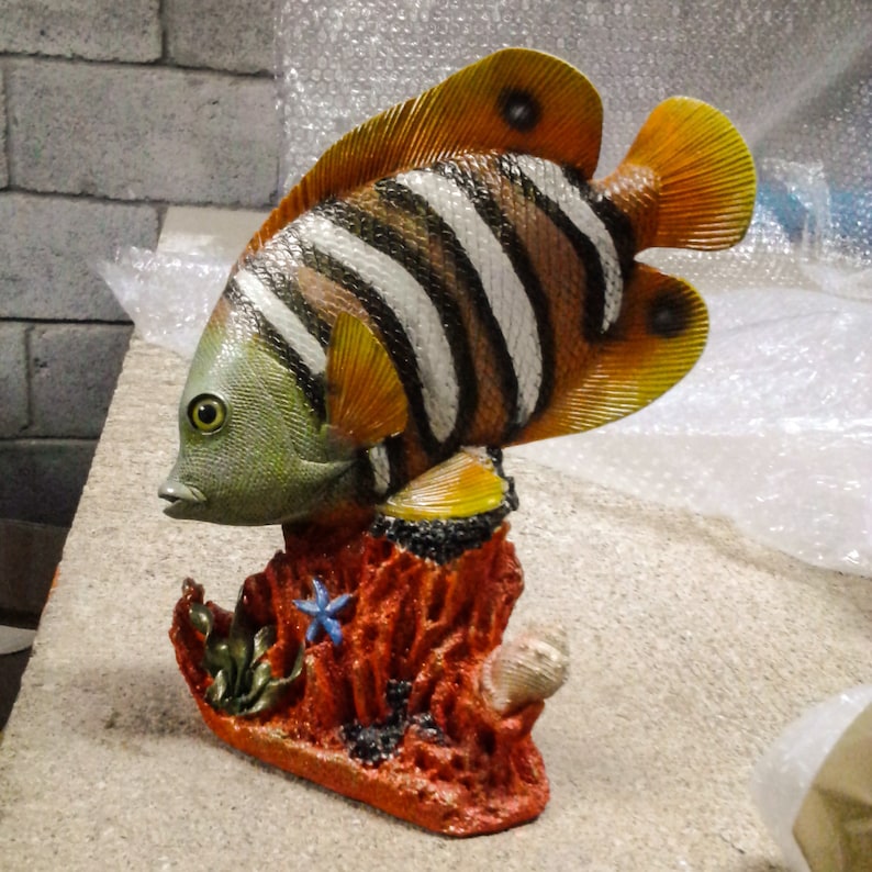 Tropical Fish Statues coral Reef Decor sealife Sculpture Etsy
