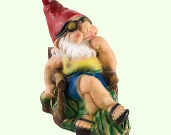 Garden Gnome *Dwarf Figure *Statue Large *Sculpture Outdoor *Vacation Gifts for Friends *Yard Decoration *Leprechaun Figurine *Lawn Ornament