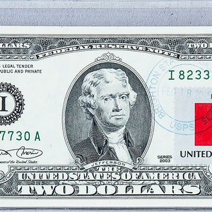 Francobolli da due dollari *Banconota da 2 dollari USA *Valuta cartacea *Banconota della Federal Reserve *Gioiello da collezione non circolato *Regalo di denaro fortunato *Bandiera del Ruanda