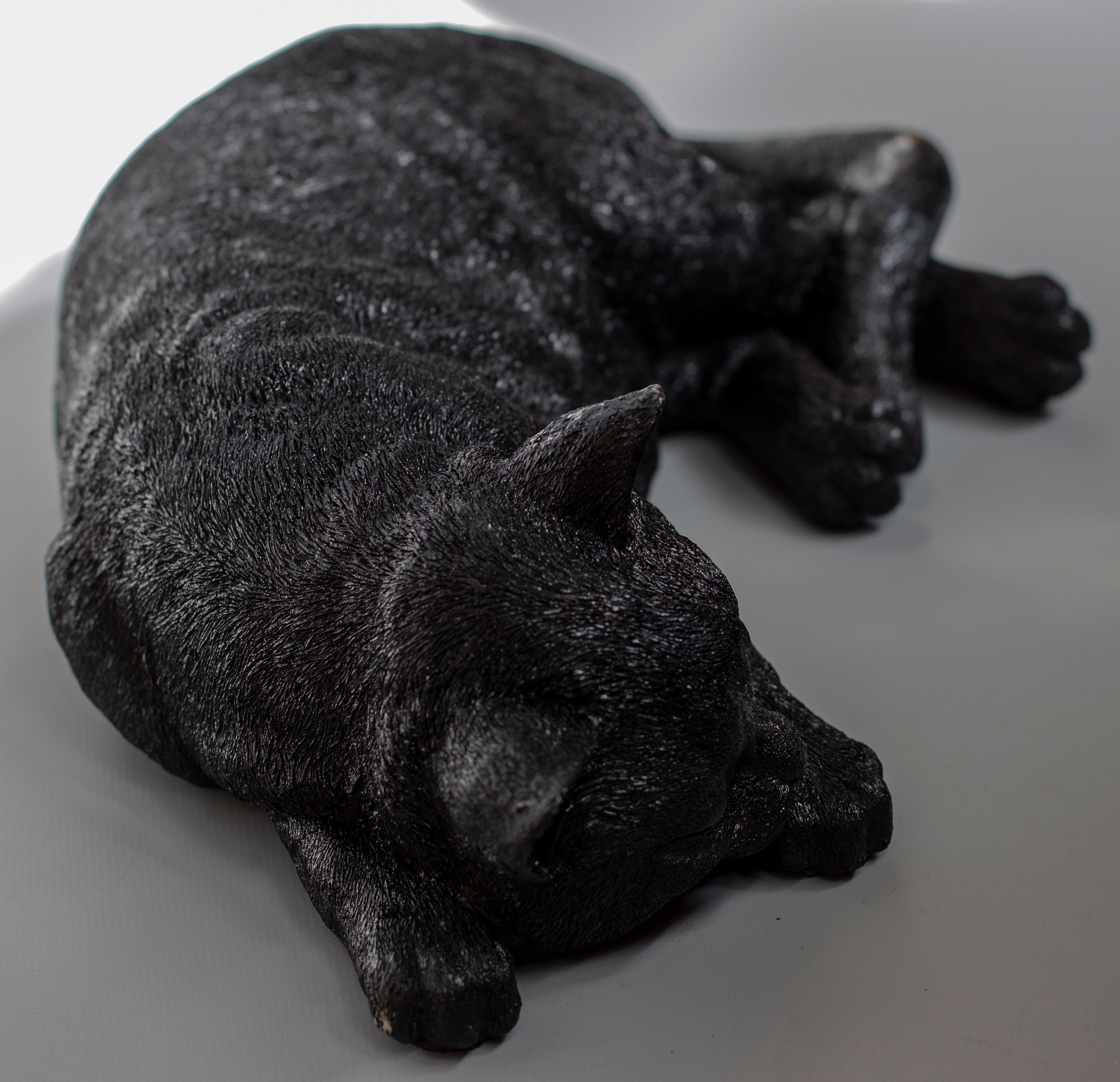 Urn Sleeping Cat Black Cremation Urn Pet Ashes Memorial Etsy