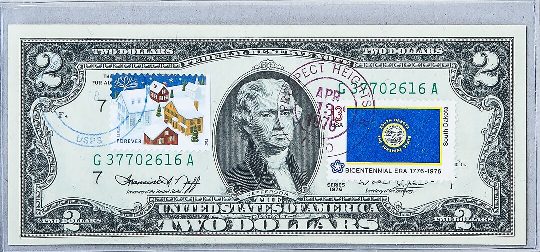 1976 Two Dollar Bill *federal Reserve *2 Dollar Stamps *currency Notes ...