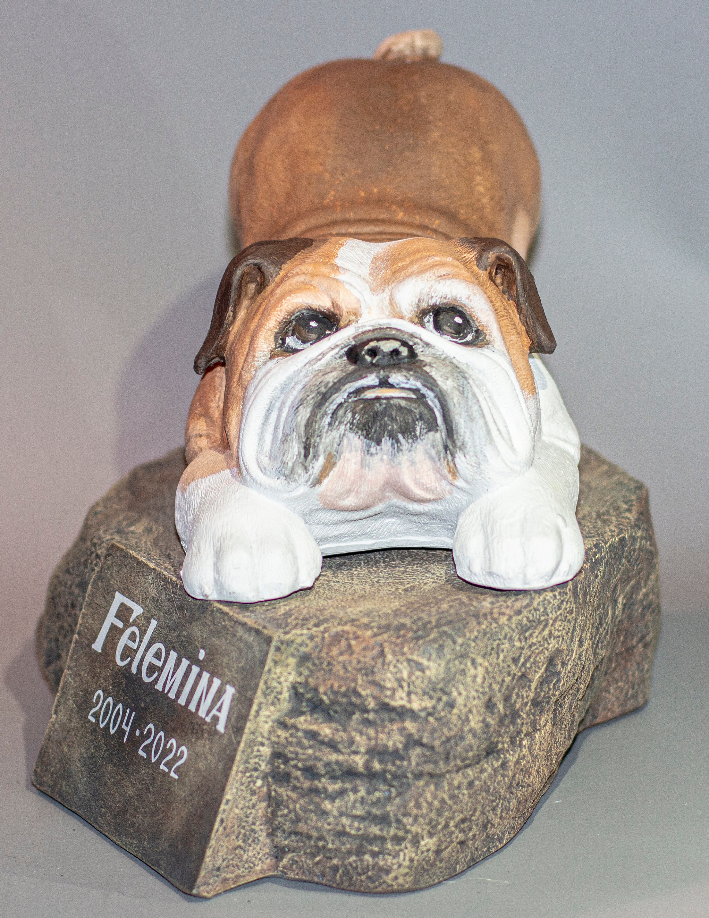 English Bulldog Urn cremation Statue Pet Ashes dog Memorial Etsy