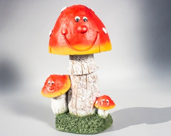 Mushroom Statue Garden *Sculpture Outdoor *Plant Artificial *Forest Decor Amanita *Artwork Figurine *Lawn Backyard Ornament *Family Gifts