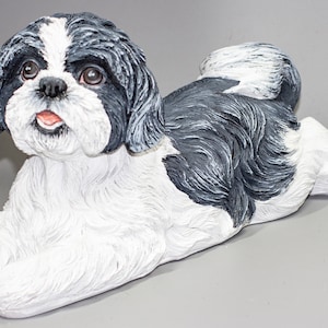 Shih Tzu Urn Custom Paint *Cremation Statue Dog Ashes *Pet Keepsake Memorial *Animal Grave Decor Sculpture *Funeral Tribute Remembrance Gift