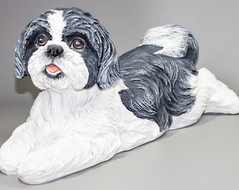 Shih Tzu Urn Custom Paint *Cremation Statue Dog Ashes *Pet Keepsake Memorial *Animal Grave Decor Sculpture *Funeral Tribute Remembrance Gift