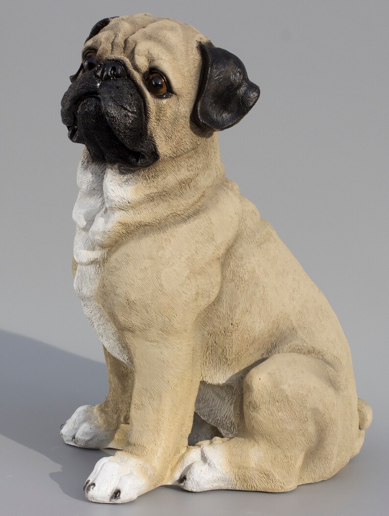 Pug Statue Garden Sculpture Large Sitting Dog Figurine Etsy