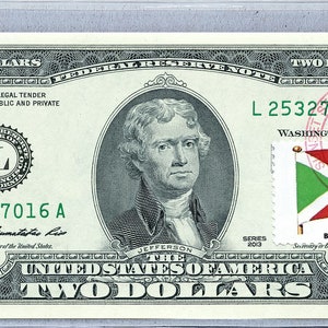 Papiergeld US *Federal Reserve Note *2 Dollar Bill *Zwei Dollar Briefmarken *Banknote Währung *Gem Unc *Business Collection Geschenke *Burundi Flagge