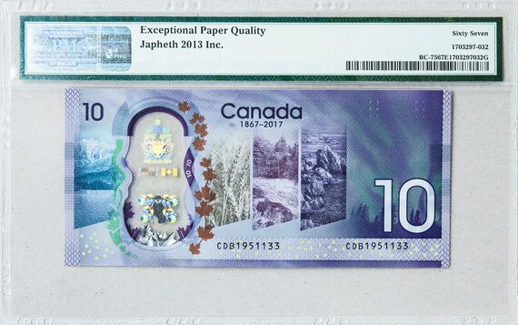 Canada Bank Note 10 Dollar Canadian Paper Money Etsy
