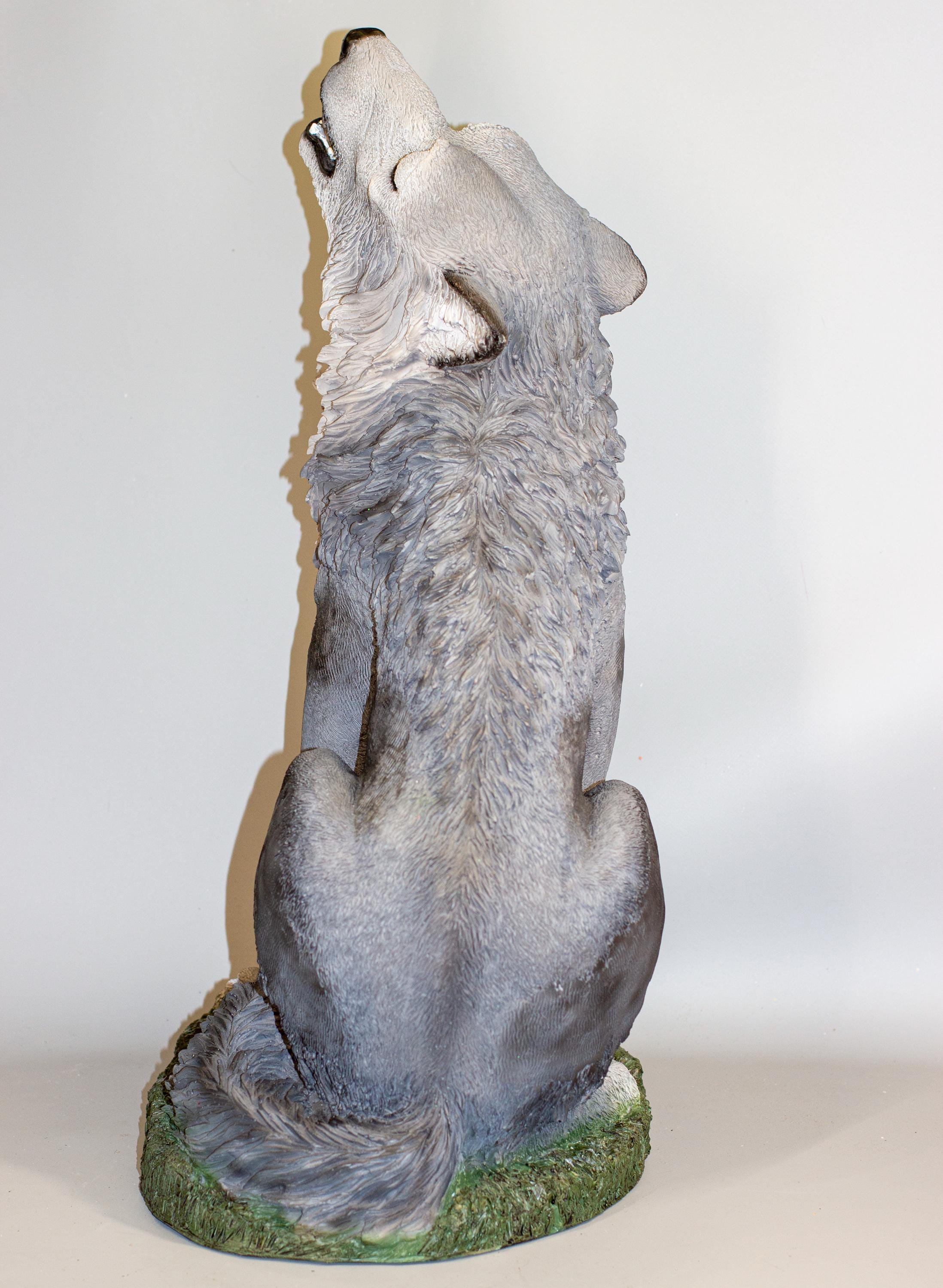 Howling Wolf Staue *large Garden Sculpture Wildlife *forest Animal
