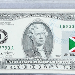 2 Dollar Stempel *US 2 Dollar Schein *Papiergeld Gem *Federal Reserve Bank *Notiz Währung *Business Dekor *Sammlergeschenk *Burundi Flagge