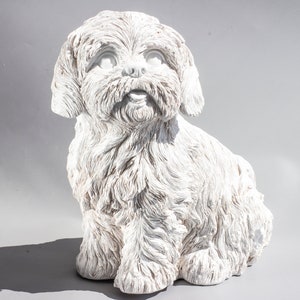Bolonka Urn for Ashes Unpainted *Maltese Statue Ready to Paint *Dog Memorial *Cremation Sculpture Pet *Unique Funeral Casket *Sympathy Gifts
