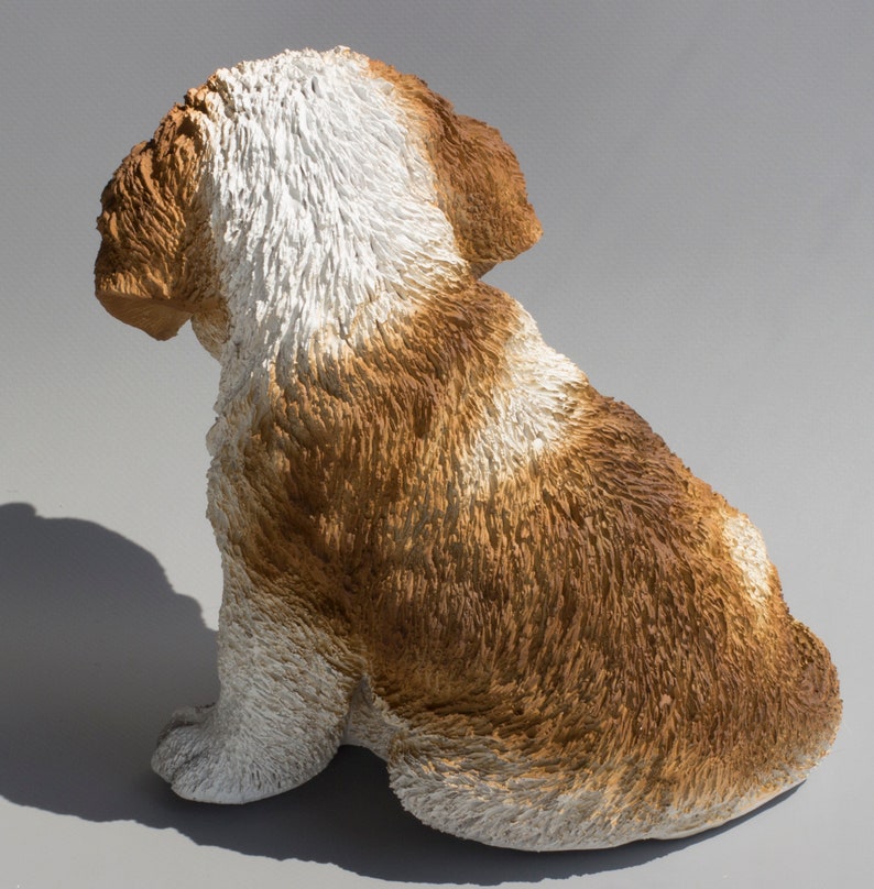 Saint Bernard Statue dog Memorial Figurine pet Sculpture Etsy