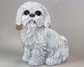 Shih Tzu Burial Urn *Unique Cremation Statue Dog Ashes Holder *Pet Memorial Outdoor *Funeral Tribute Casket *Animal Loss Remembrance Gifts