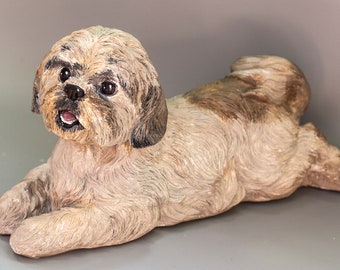 Shih Tzu Urn Custom Paint *Cremation Statue Dog Ashes *Pet Memorial *Burial Figurine Animal *Funeral Keepsake Casket *Unique Sympathy Gifts
