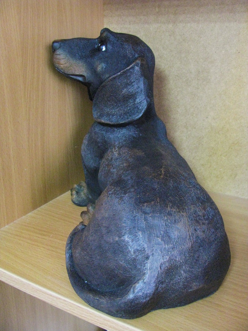 dachshund resin statue