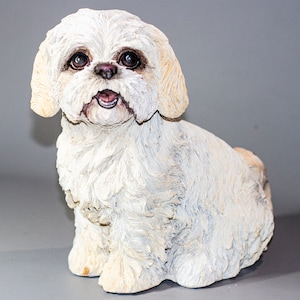 Bolonka Maltese Urn *Cremation Statue Pet Ashes *Dog Memorial Decoration *Lapdog Loss Funeral Casket *Keepsake Burial Remembrance Sculpture