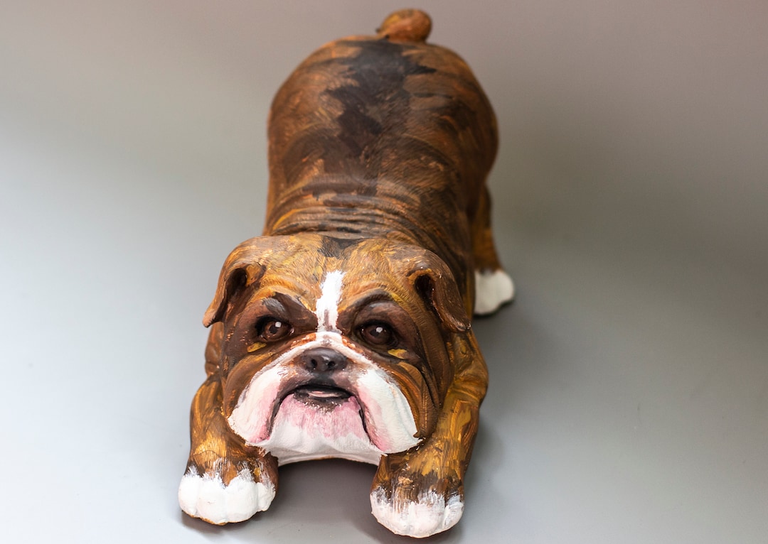 Urn Dog Ashes Custom Painted english Bulldog Urn pet Etsy
