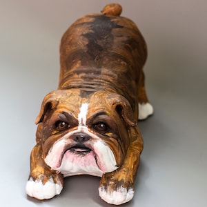 English Bulldog Urn Custom Paint *Cremation Statue Memorial Dog Ashes *Unique Burial Casket Animal *Pet Loss Remembrance Funeral Sculpture