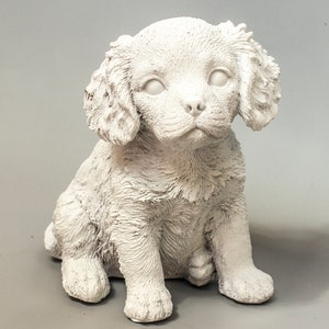 King Charles Spaniel Figurine Unpainted *Dog Memorial Statue Ready to Paint *Garden Sculpture Pet *Cocker Funeral Keepsake Sympathy Gift Art