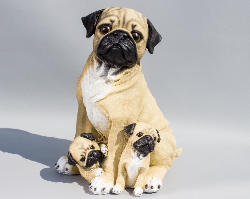Pug Dog Statue Garden Sculpture Large Family Dog Ornament | Etsy