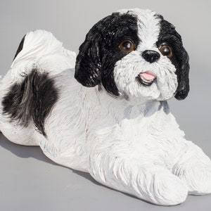 Shih Tzu Statue *Dog Sculpture Large *Pet Garden Yard Figurine *Realistic Animal Memorial *Outdoor Grave Decoration *Keepsake Sympathy Gifts