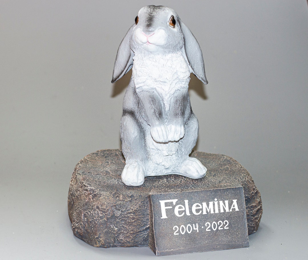 Lop Eared Rabbit Urn *bunny Memorial Tombstone *decorative Statue Pet ...